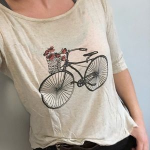 3 for $10 Fun bicycle print 3/4 sleeve top